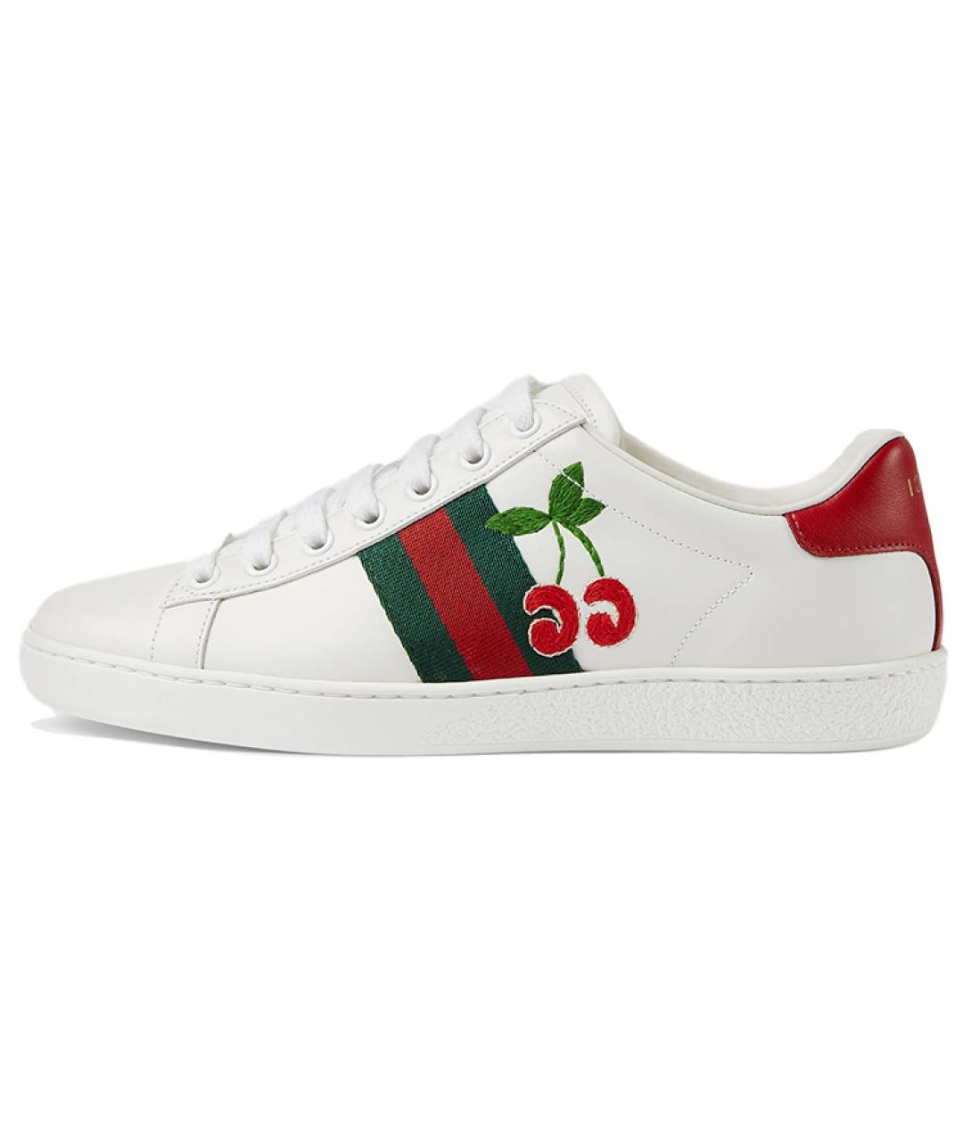 GUCCI Белые кожаные кеды, фото 2