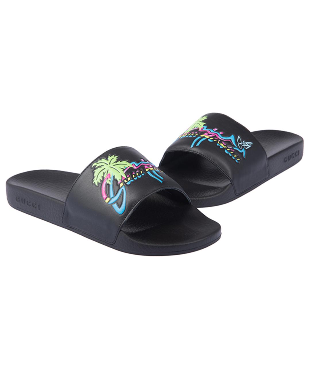 GUCCI Черные кожаные сандалии, фото 3