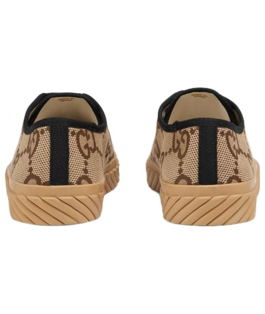 GUCCI Коричневые текстильные низкие кроссовки / кеды, фото 4