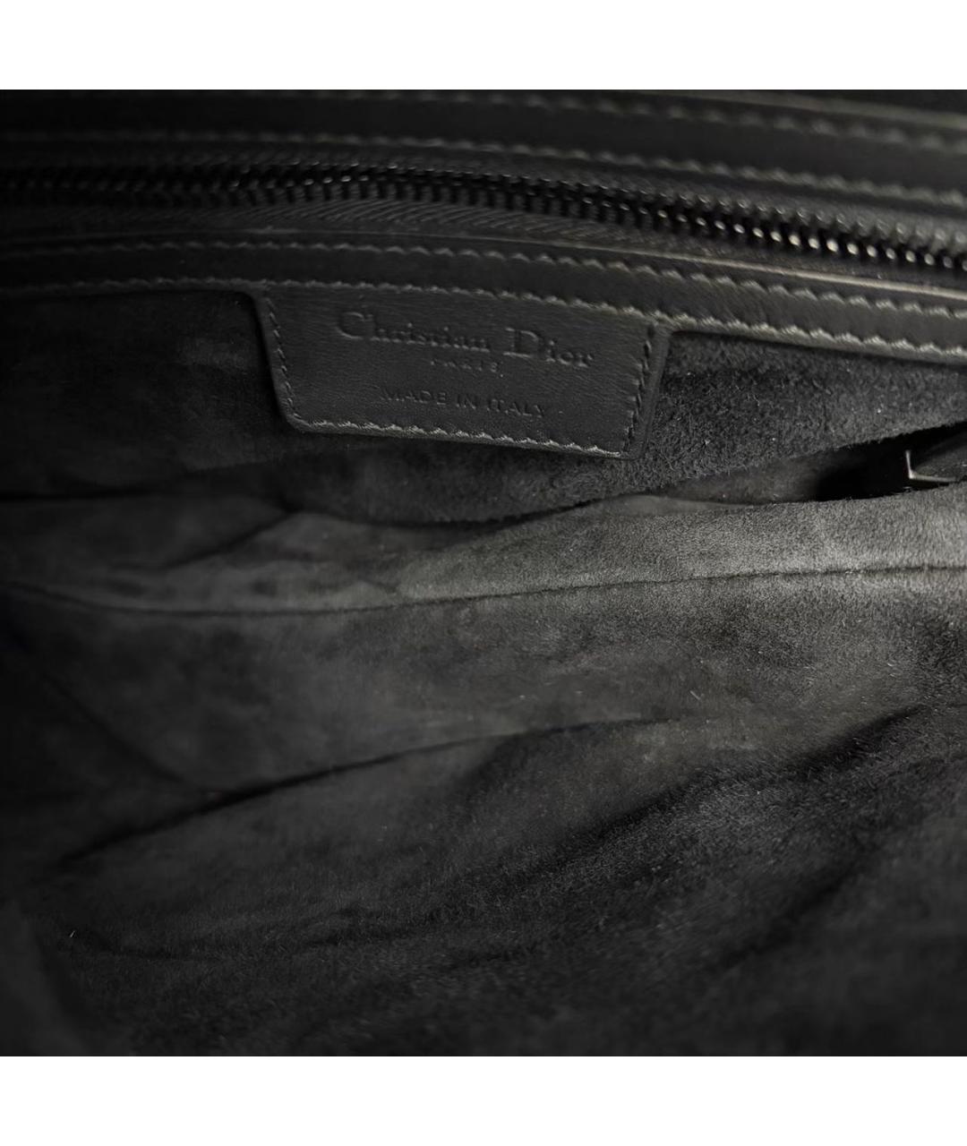CHRISTIAN DIOR Черная кожаная сумка с короткими ручками, фото 7