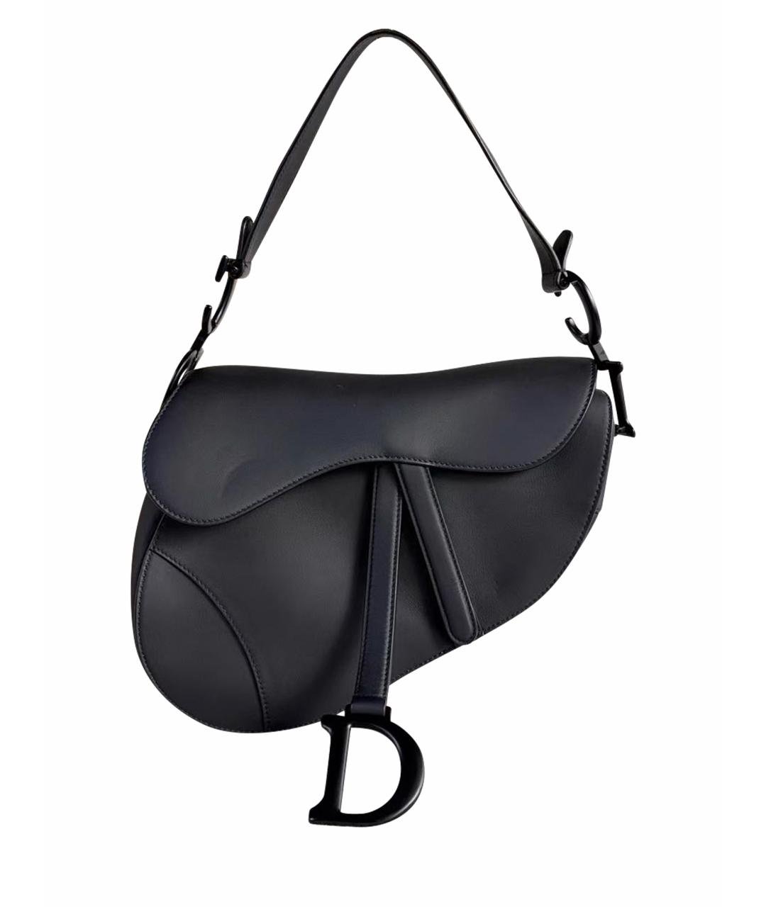 CHRISTIAN DIOR Черная кожаная сумка с короткими ручками, фото 1