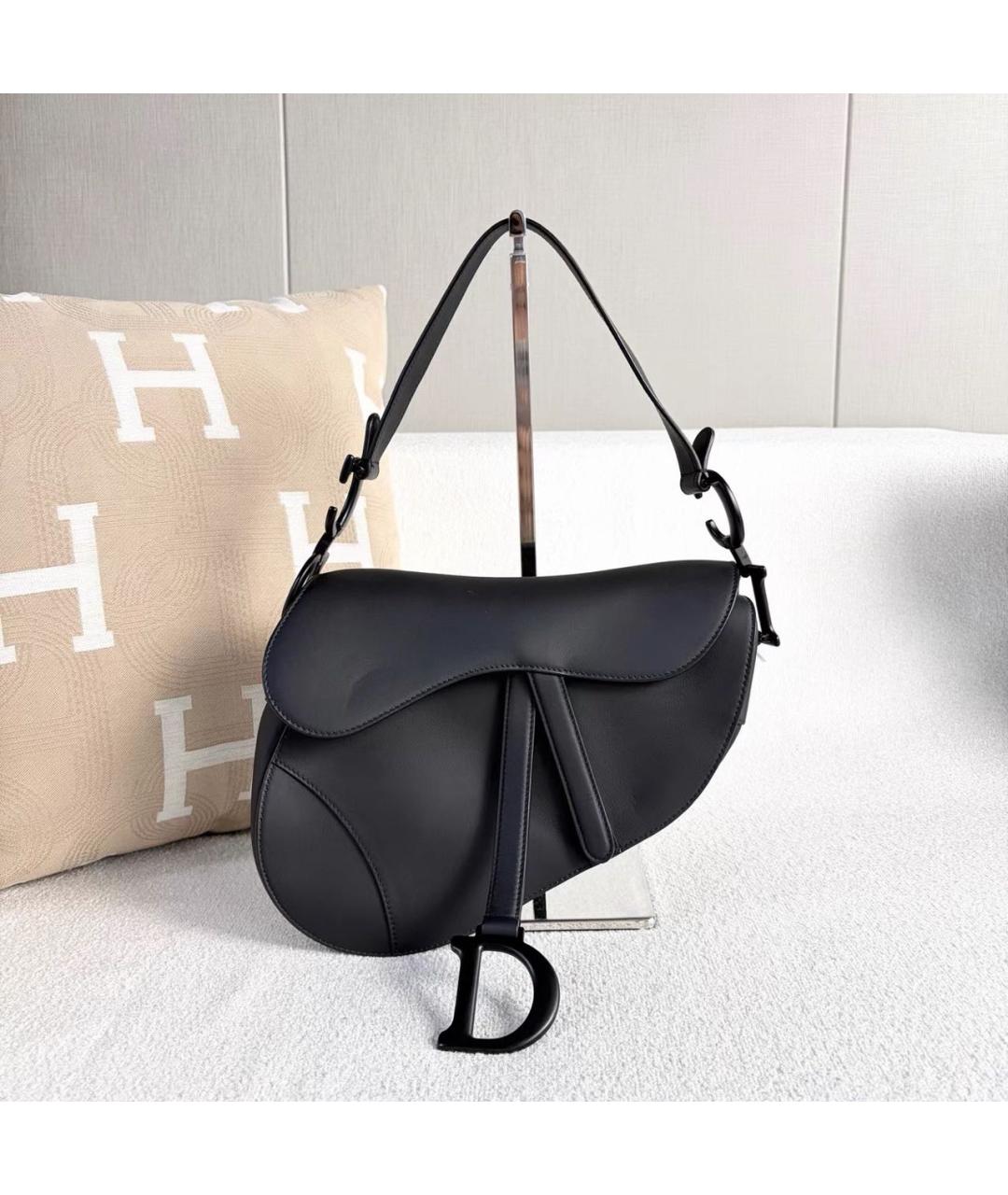 CHRISTIAN DIOR Черная кожаная сумка с короткими ручками, фото 8