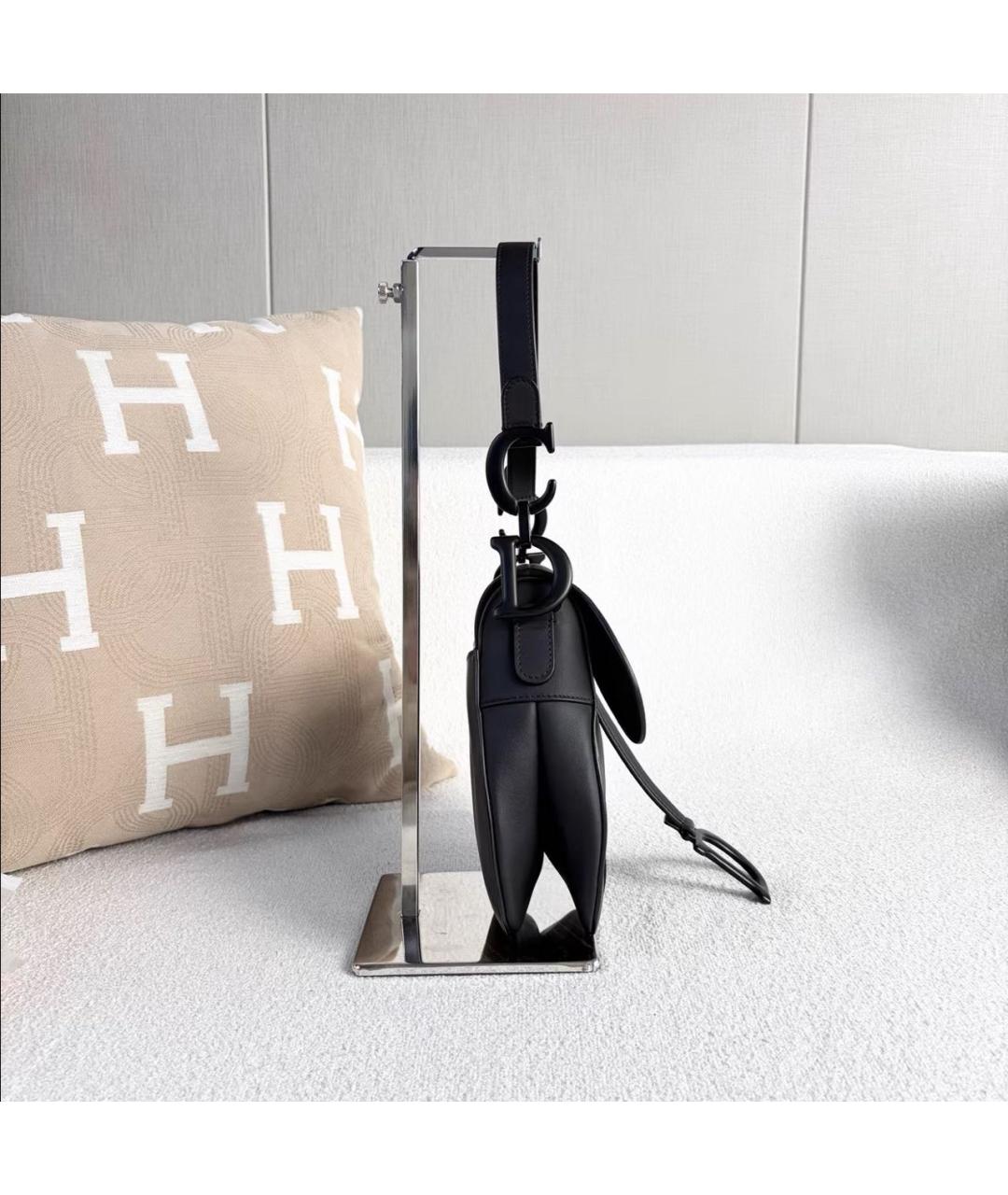 CHRISTIAN DIOR Черная кожаная сумка с короткими ручками, фото 3