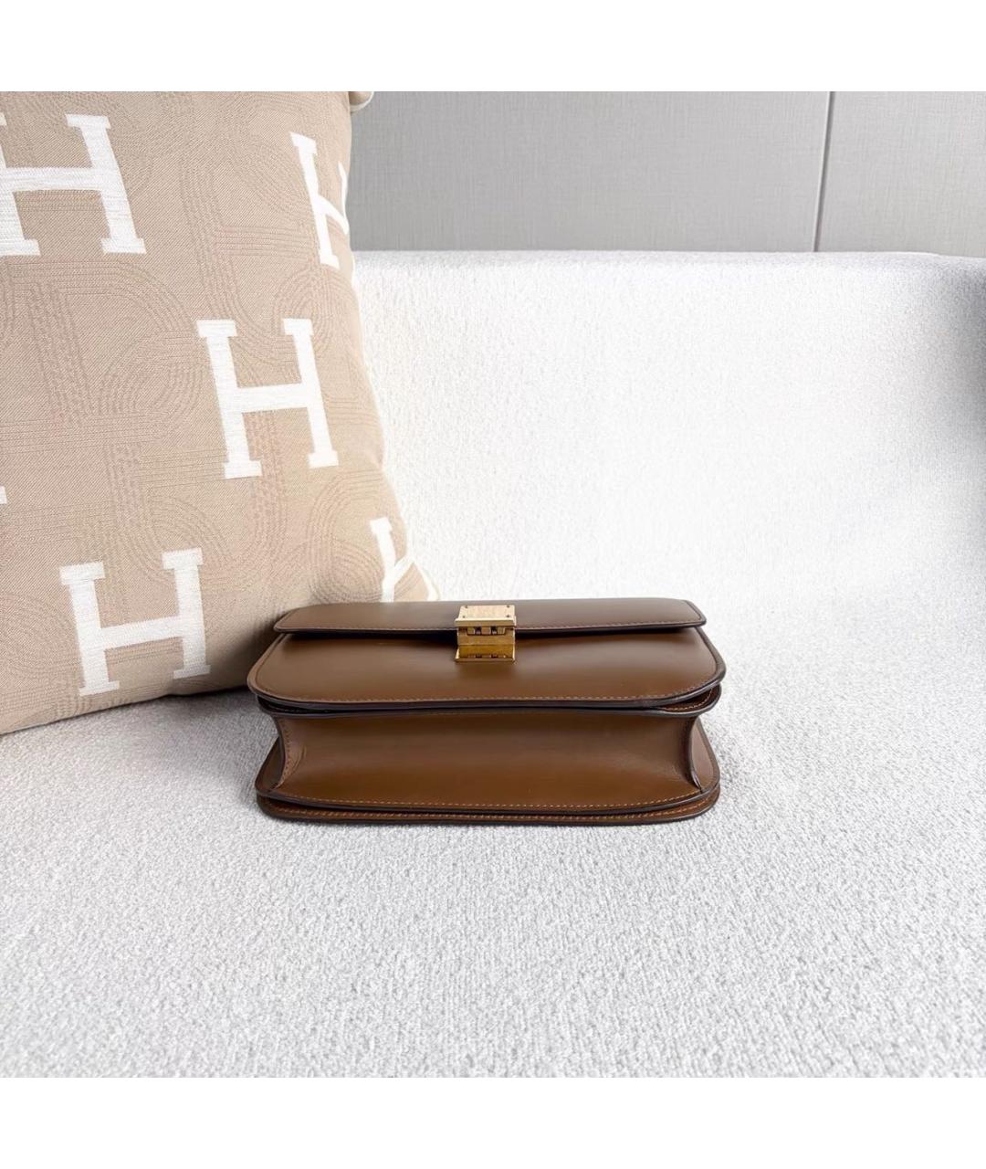 CELINE Коричневая кожаная сумка через плечо, фото 4