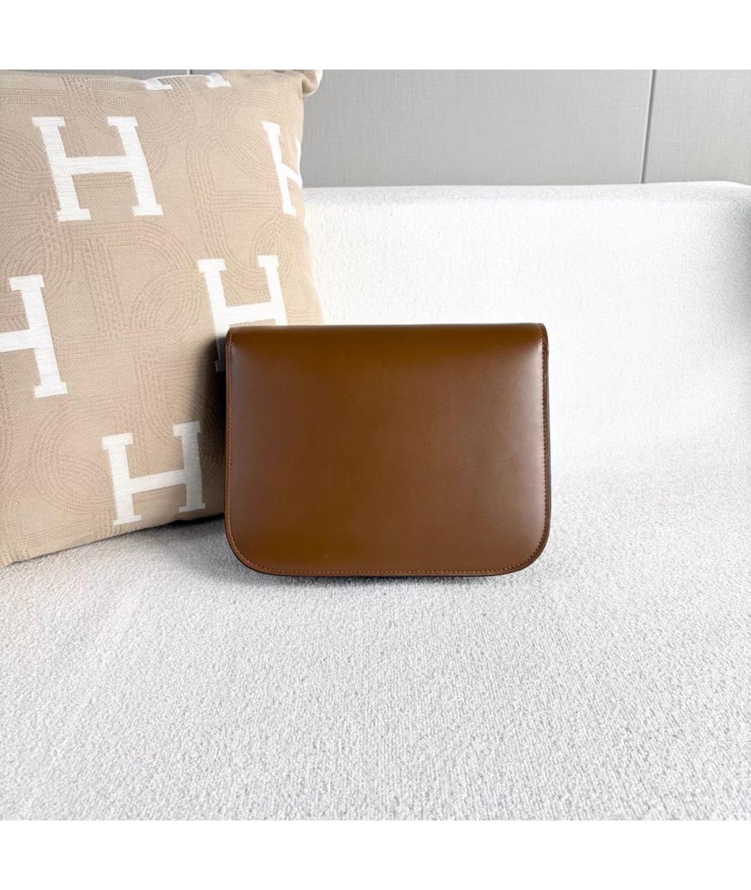 CELINE Коричневая кожаная сумка через плечо, фото 2