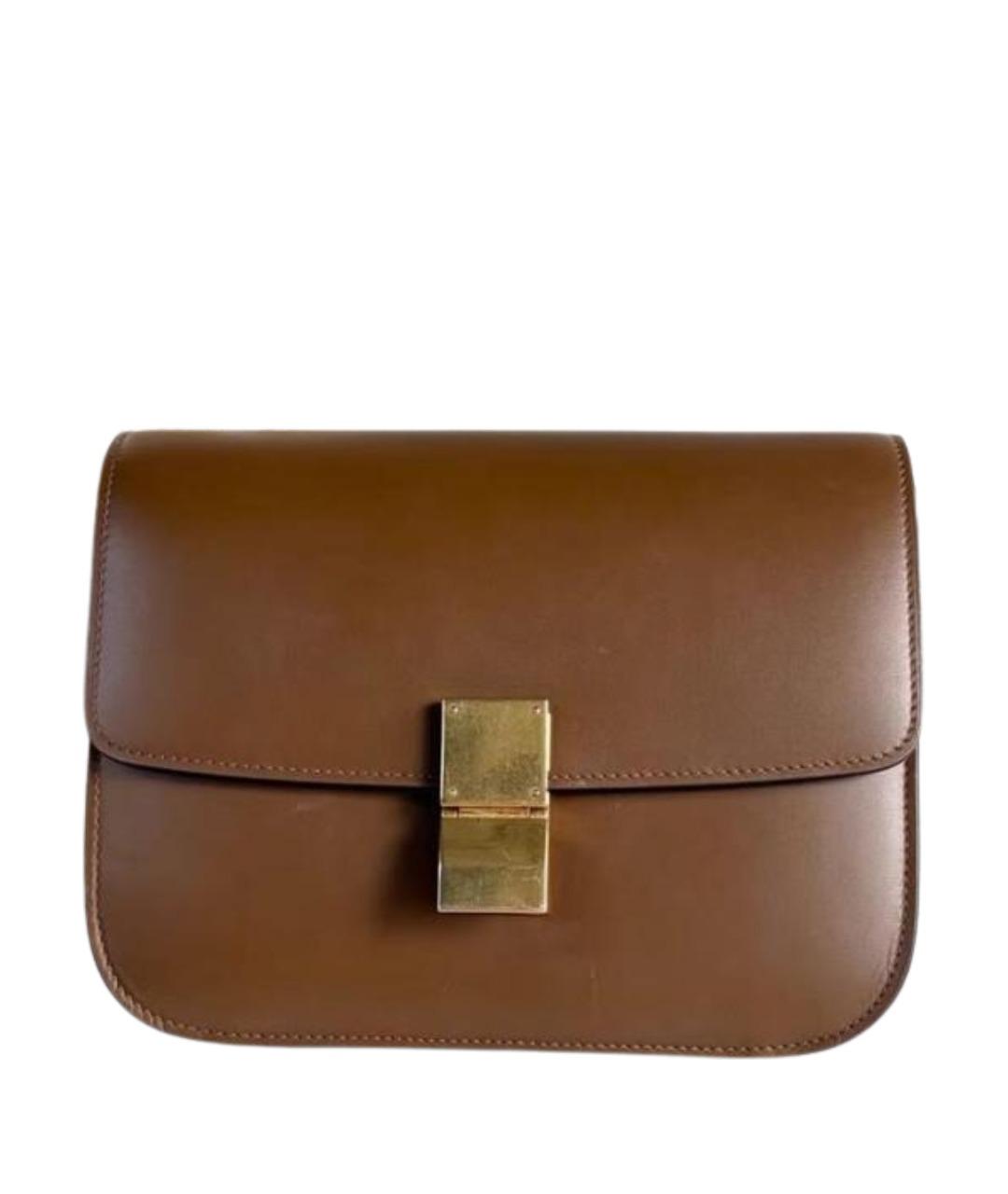CELINE Коричневая кожаная сумка через плечо, фото 1