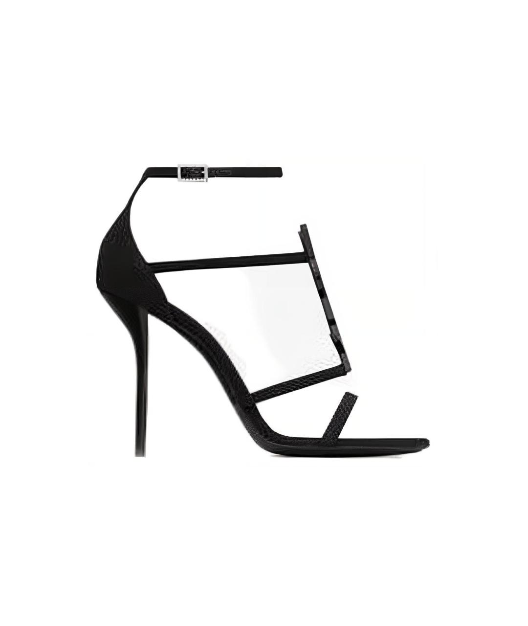 SAINT LAURENT Черные кожаные сандалии, фото 5