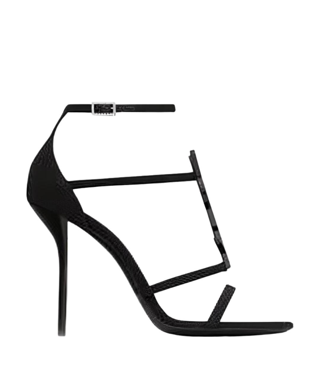 SAINT LAURENT Черные кожаные сандалии, фото 1