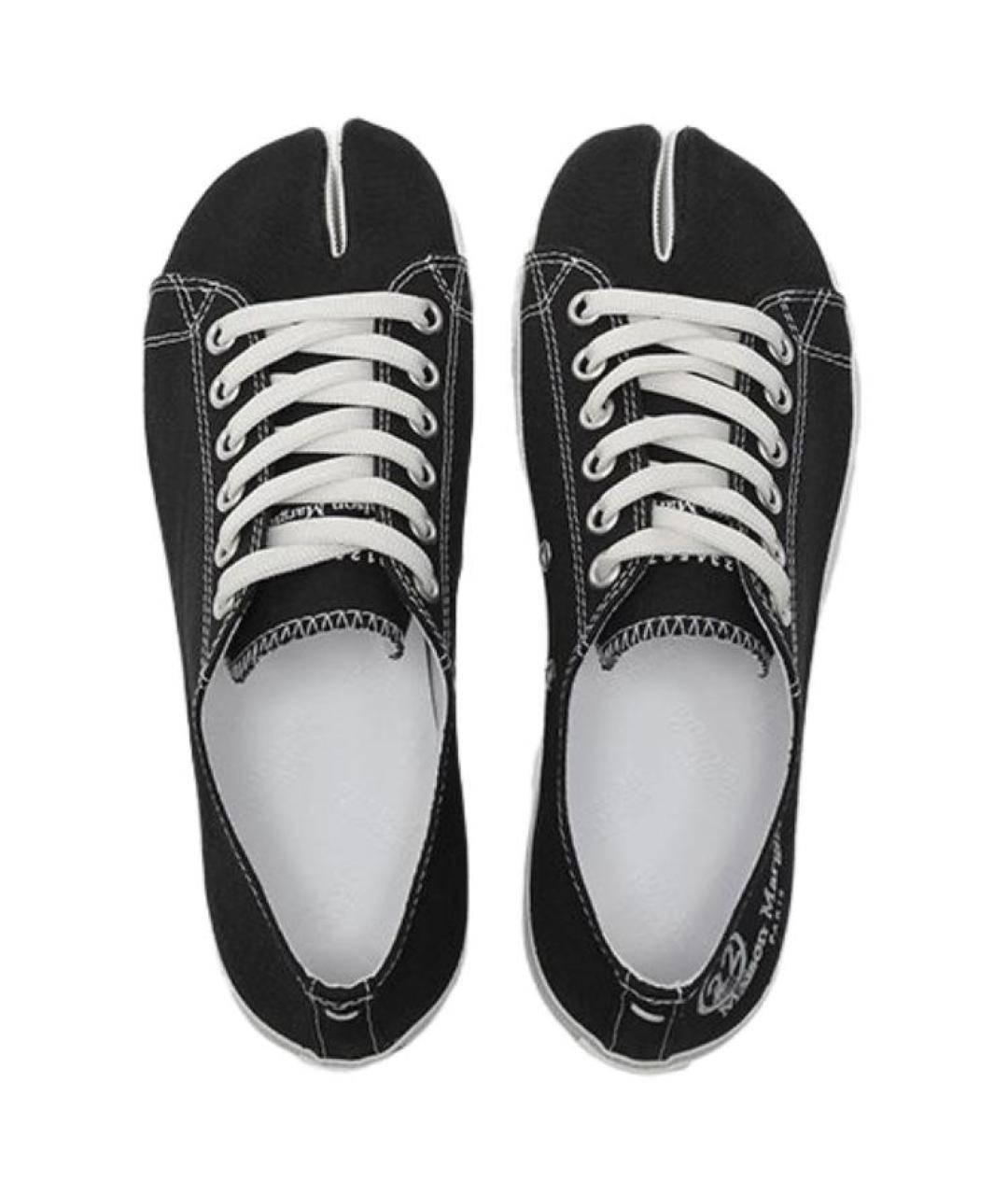 MAISON MARGIELA Черные текстильные низкие кроссовки / кеды, фото 4