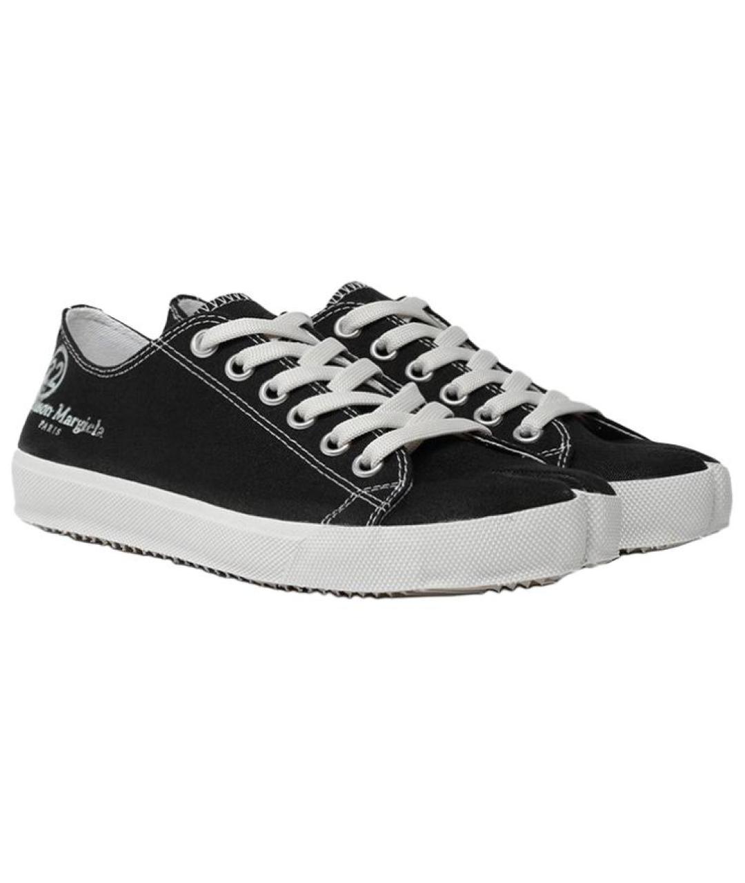 MAISON MARGIELA Черные текстильные низкие кроссовки / кеды, фото 3