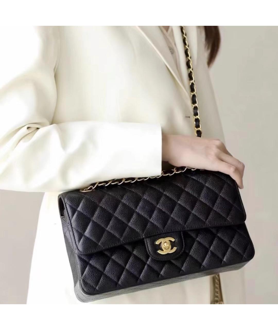 CHANEL Черная кожаная сумка через плечо, фото 8