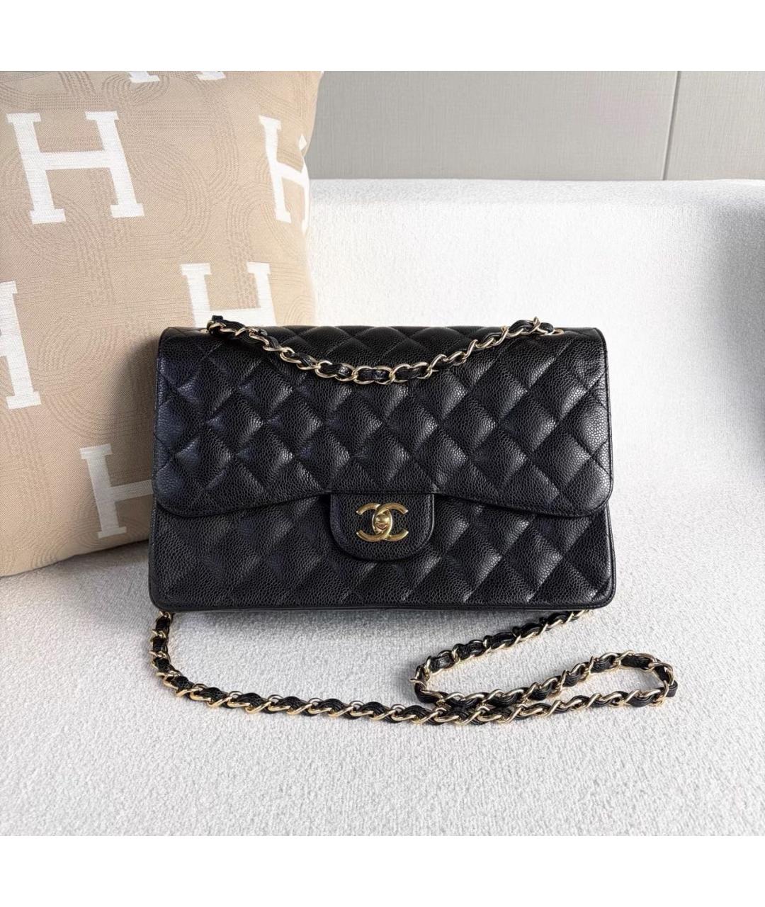 CHANEL Черная кожаная сумка через плечо, фото 9