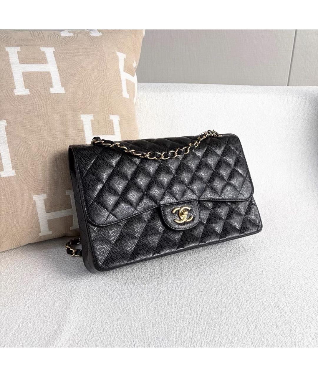 CHANEL Черная кожаная сумка через плечо, фото 6