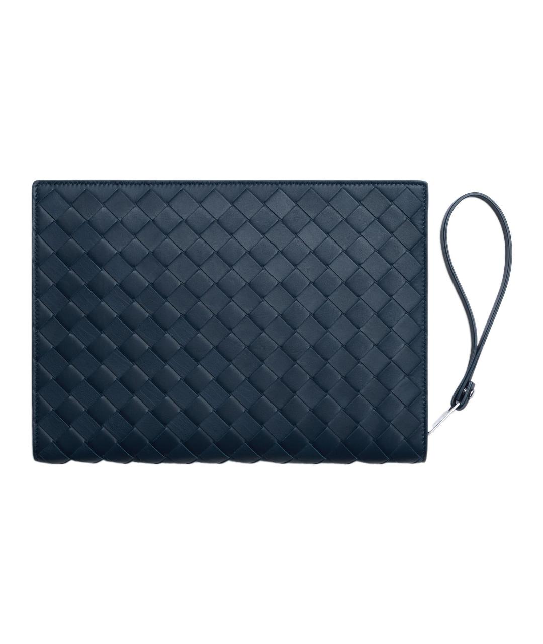 BOTTEGA VENETA Темно-синяя кожаная папка для документов, фото 2