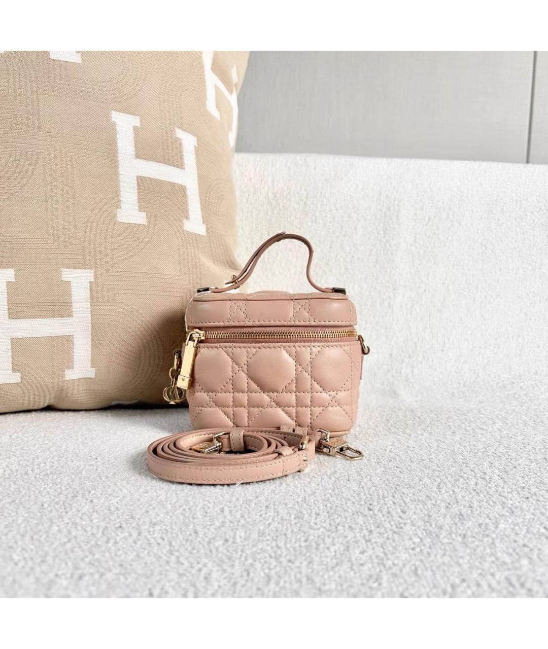 CHRISTIAN DIOR Коралловая кожаная сумка через плечо, фото 2