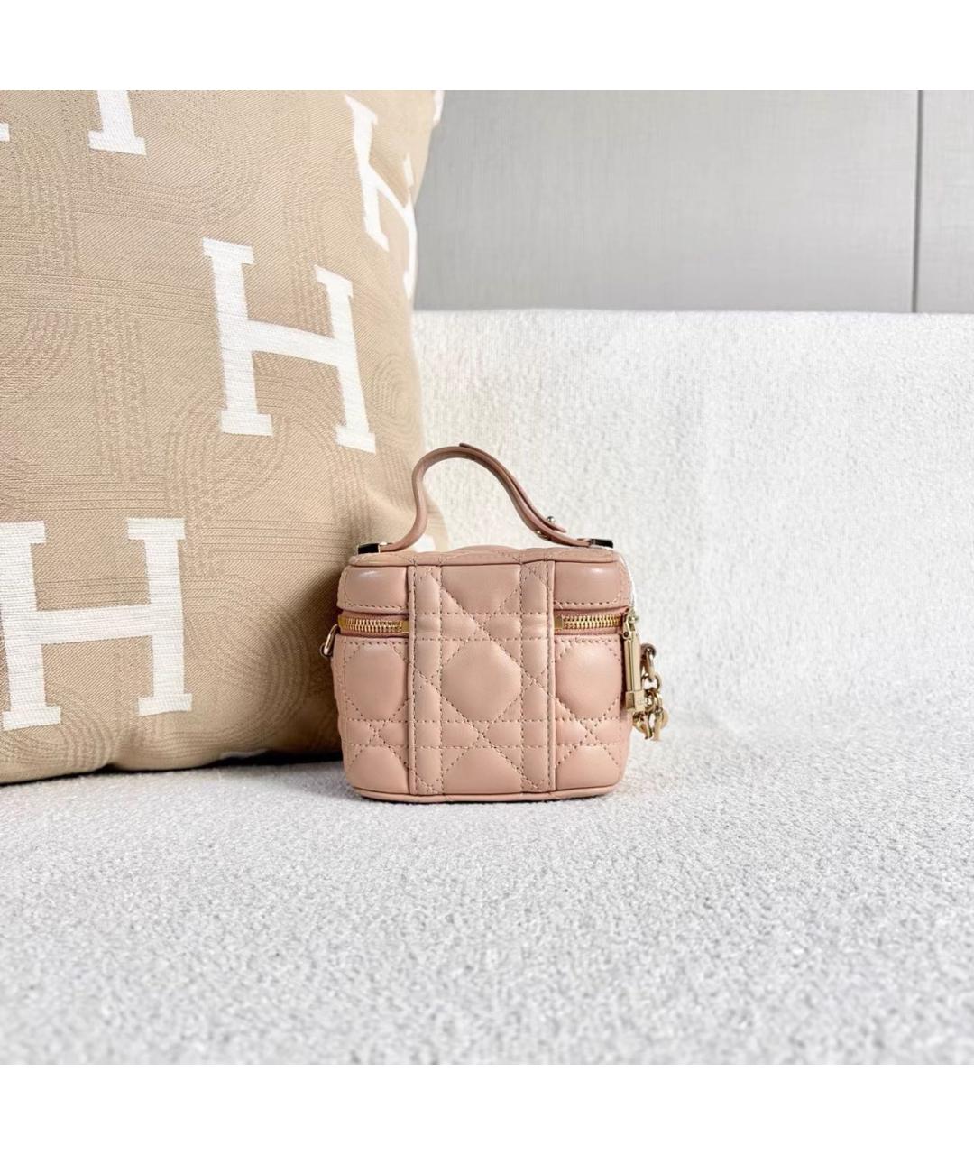 CHRISTIAN DIOR Коралловая кожаная сумка через плечо, фото 3