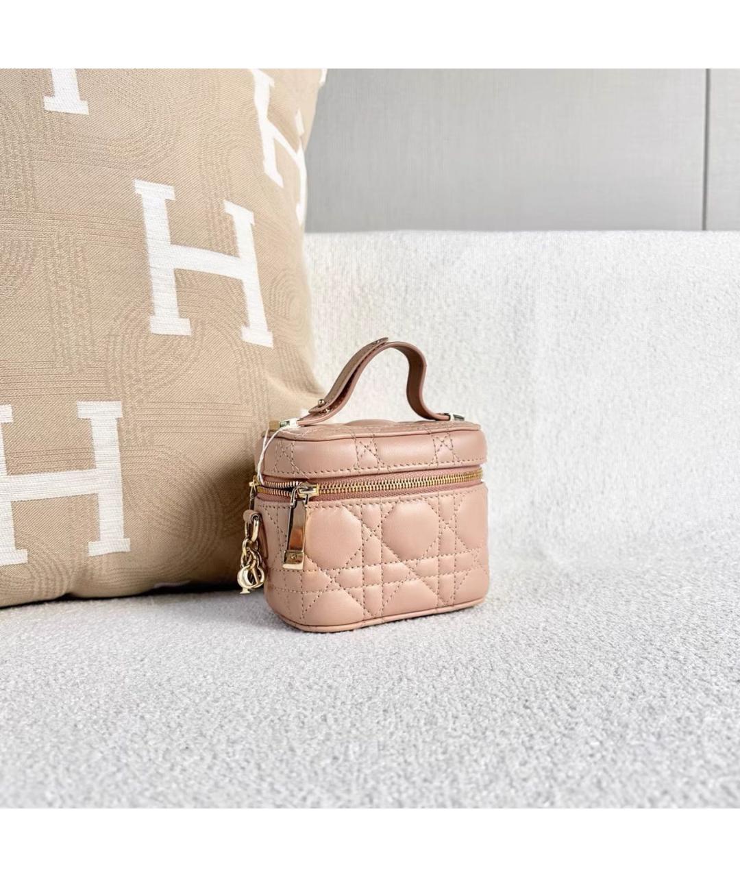 CHRISTIAN DIOR Коралловая кожаная сумка через плечо, фото 6