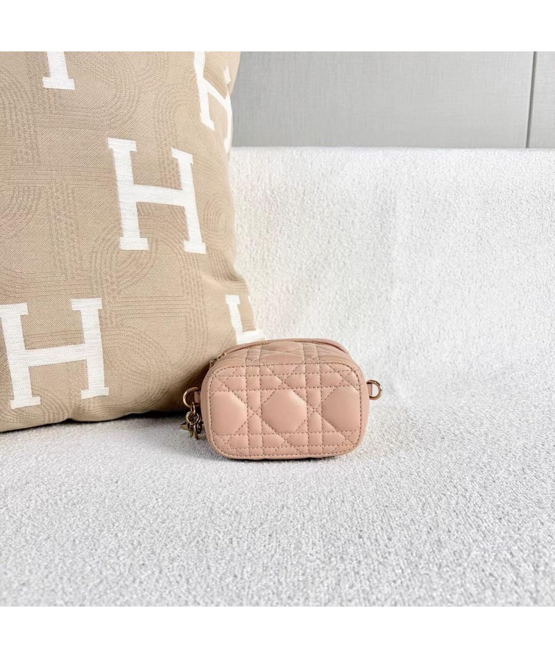 CHRISTIAN DIOR Коралловая кожаная сумка через плечо, фото 5