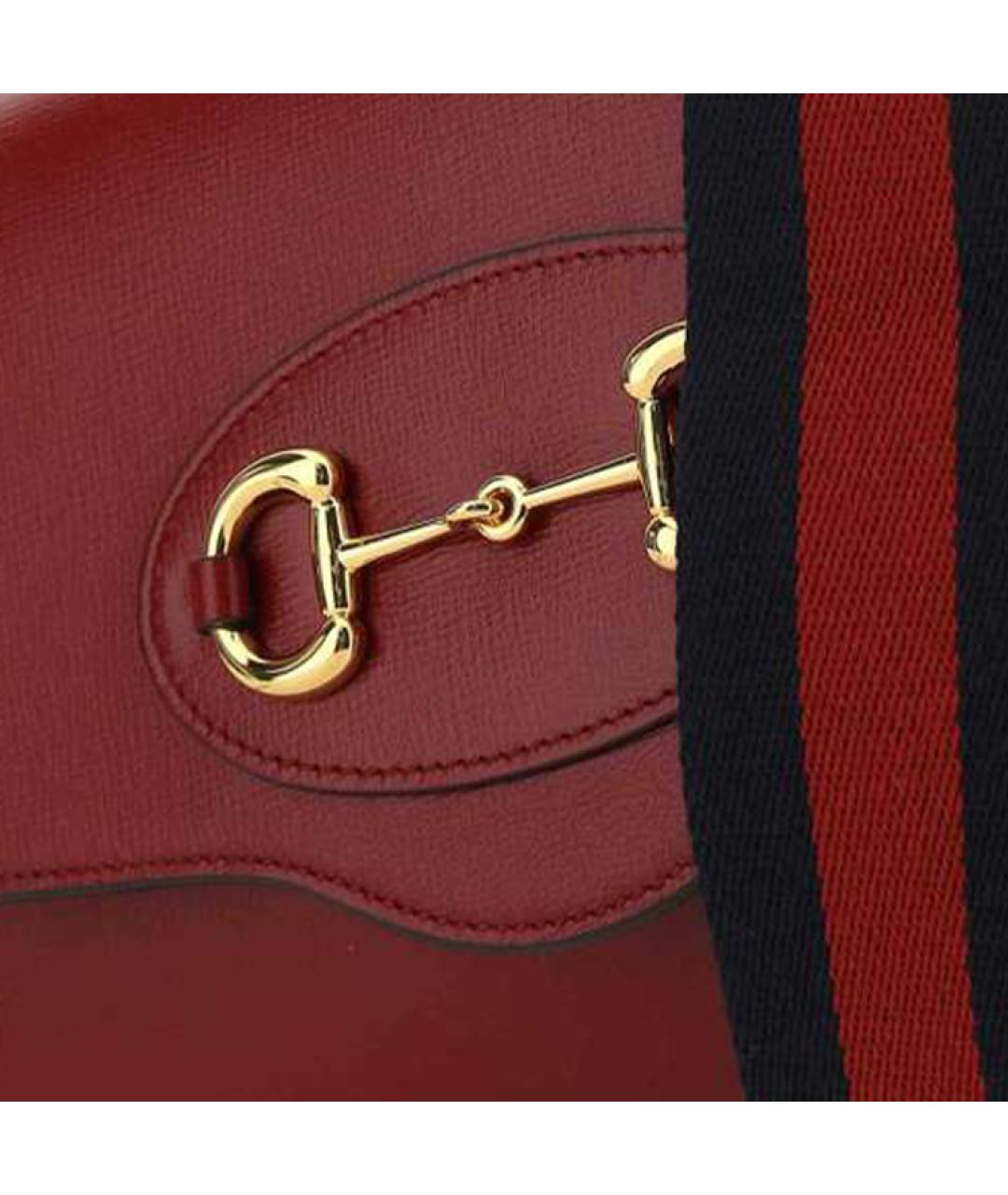 GUCCI Бордовая кожаная сумка через плечо, фото 4