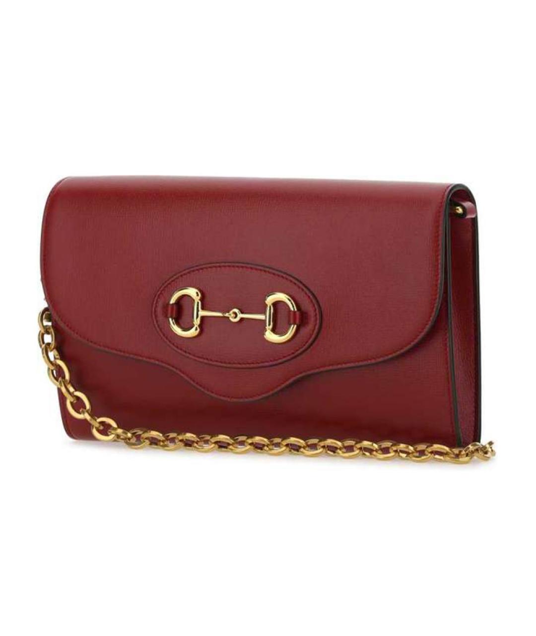 GUCCI Бордовая кожаная сумка через плечо, фото 2