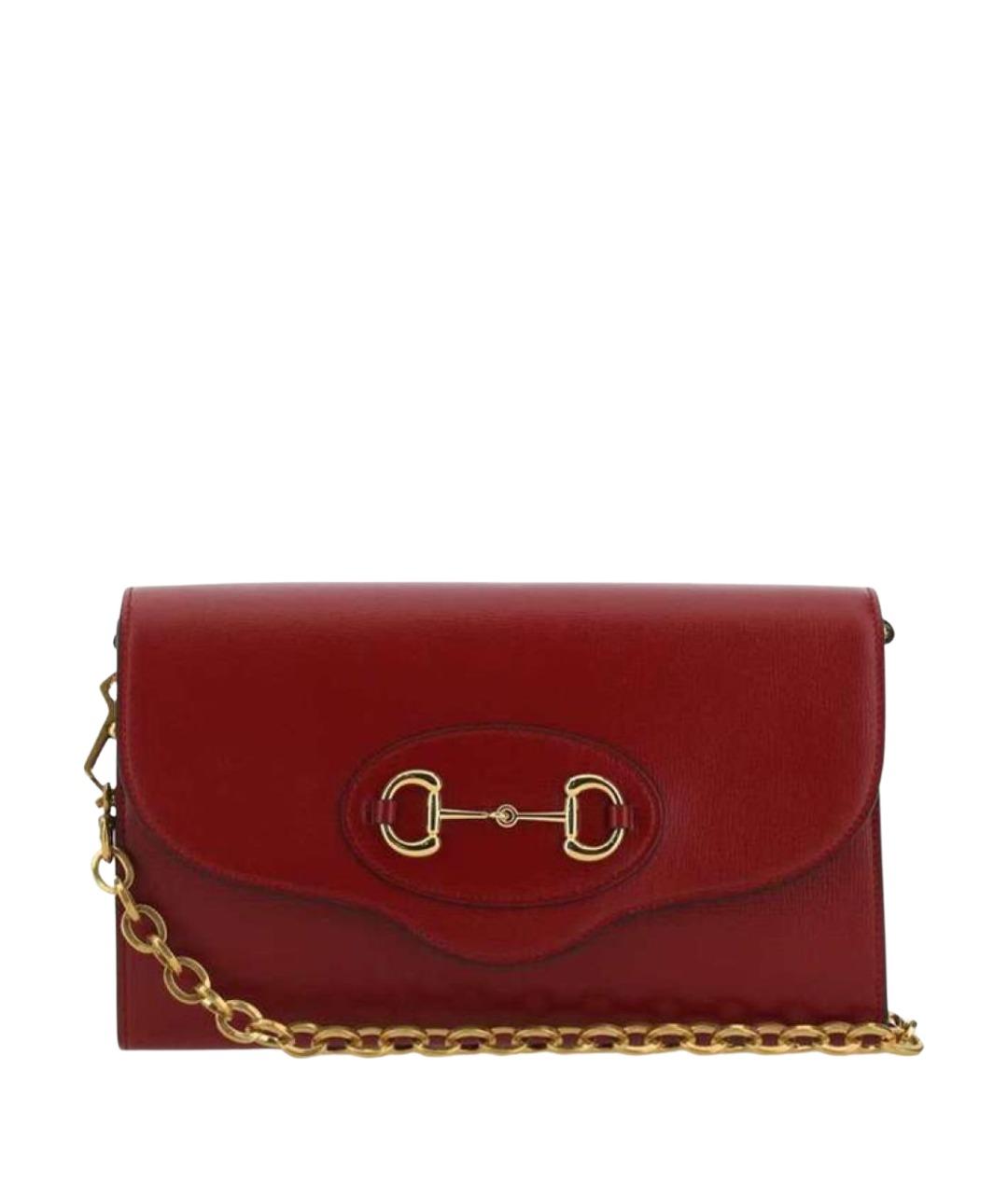 GUCCI Бордовая кожаная сумка через плечо, фото 1