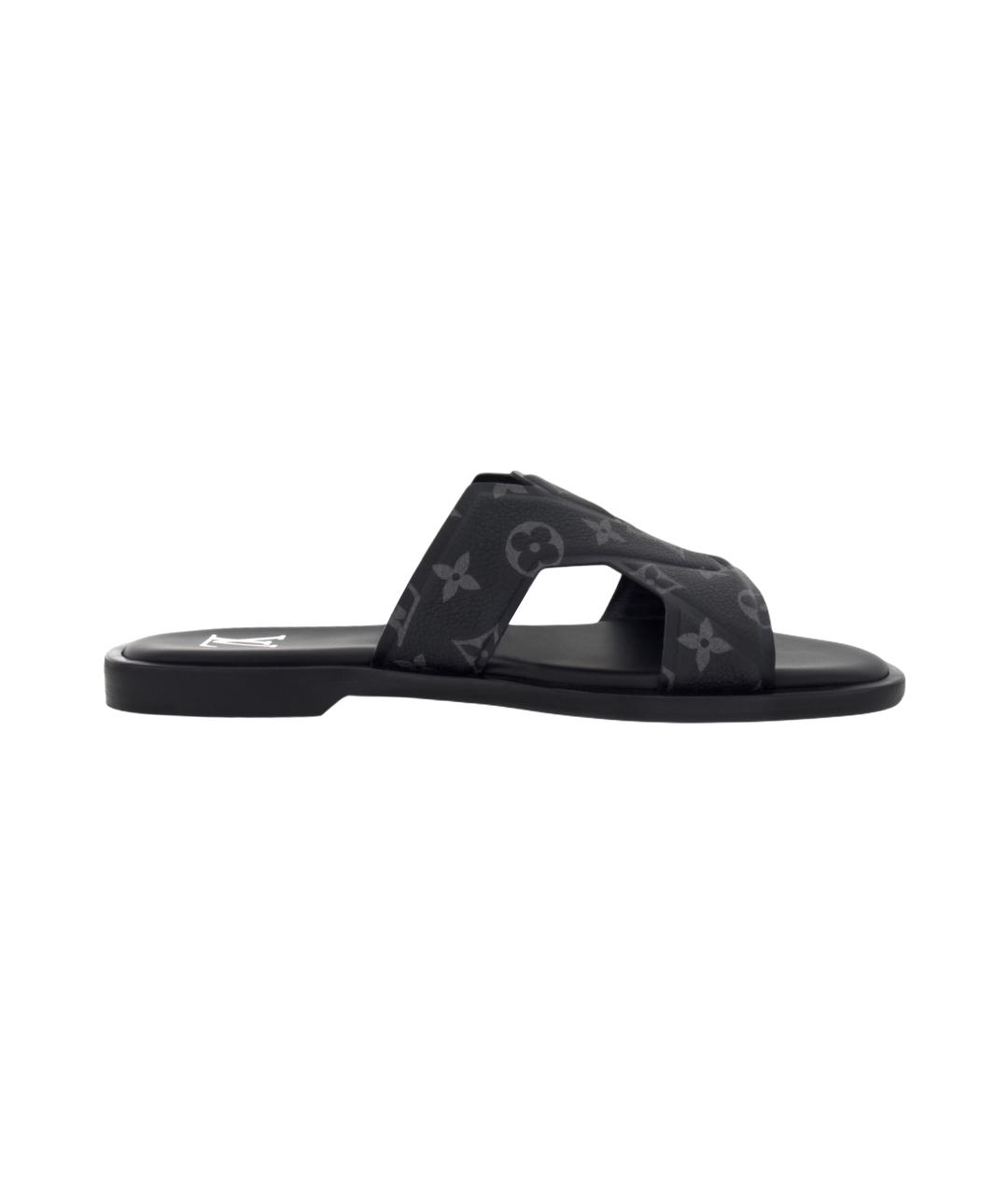 LOUIS VUITTON Черные кожаные сандалии, фото 7