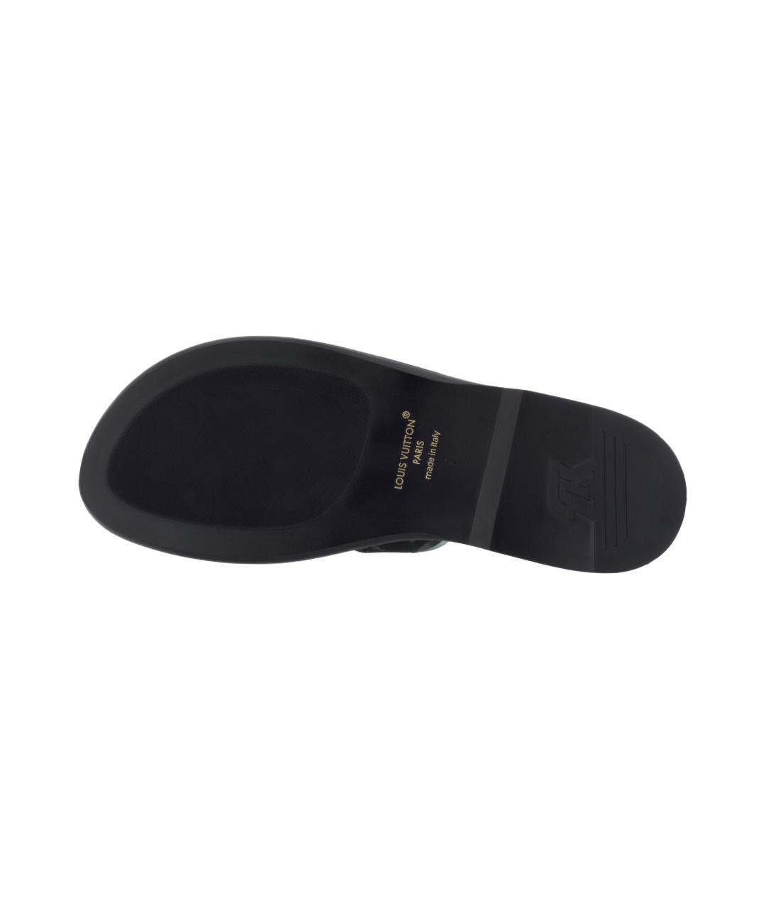 LOUIS VUITTON Черные кожаные сандалии, фото 6