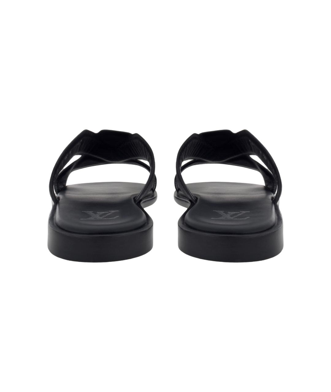 LOUIS VUITTON Черные кожаные сандалии, фото 5