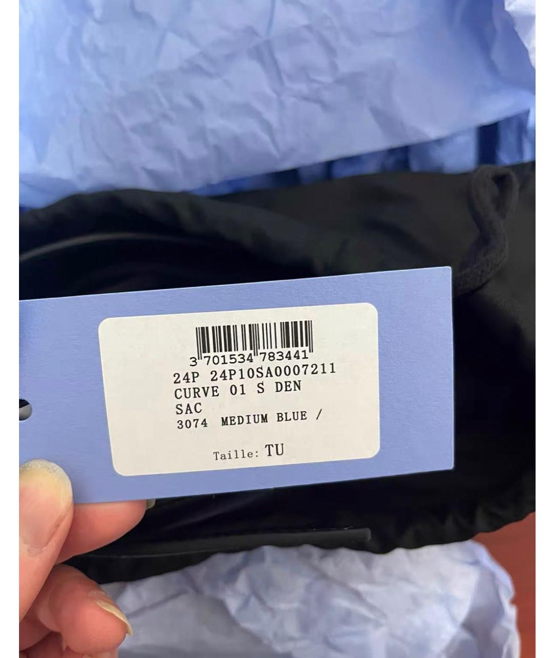 MUGLER Голубая кожаная сумка через плечо, фото 6