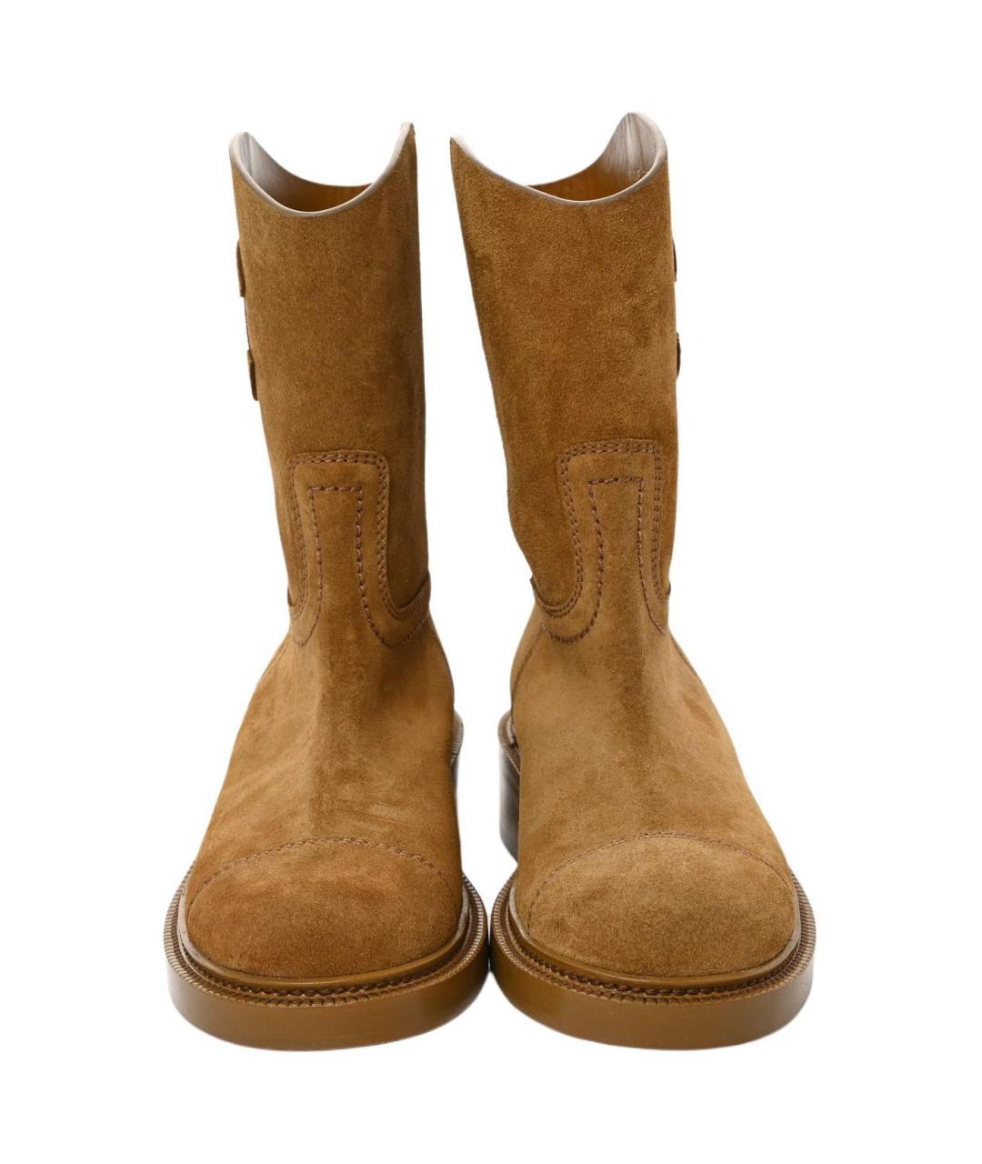 CHANEL Коричневые замшевые сапоги, фото 5