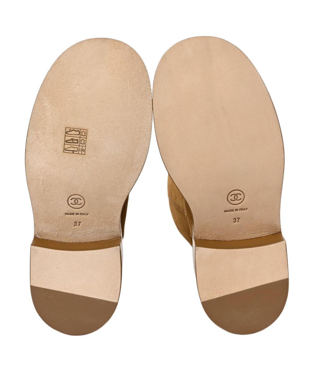 CHANEL Коричневые замшевые сапоги, фото 6