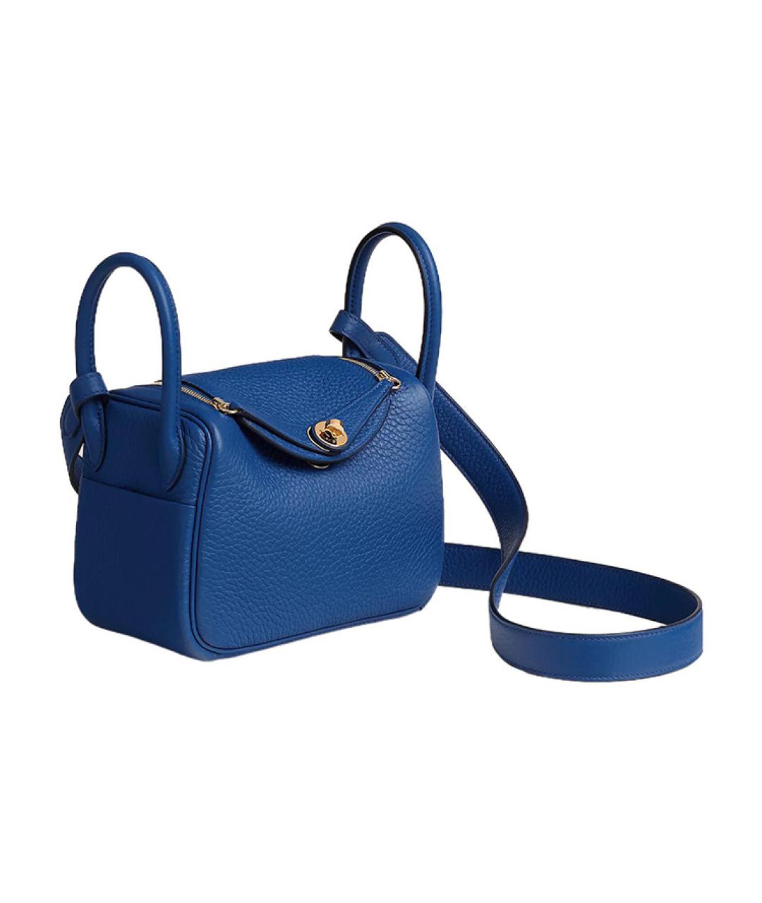 HERMES Синяя кожаная сумка через плечо, фото 2