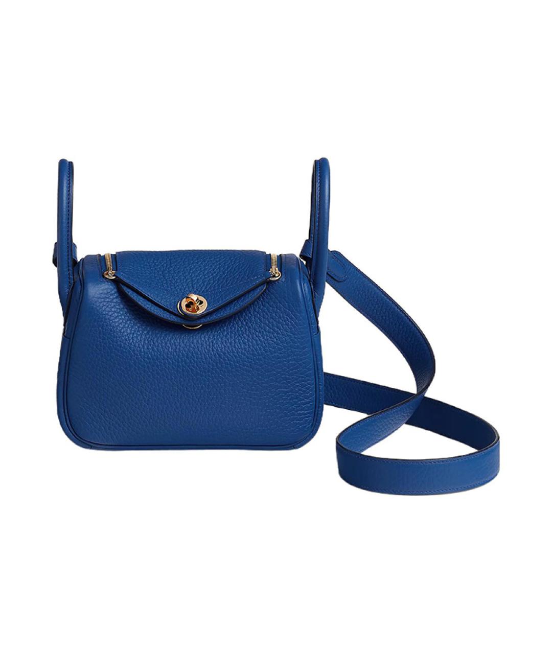 HERMES Синяя кожаная сумка через плечо, фото 5