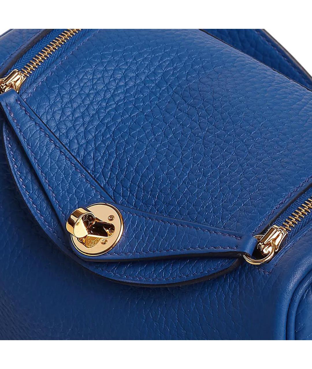 HERMES Синяя кожаная сумка через плечо, фото 3