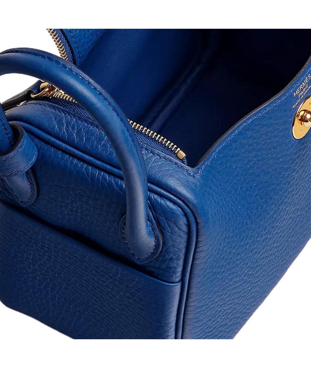HERMES Синяя кожаная сумка через плечо, фото 4
