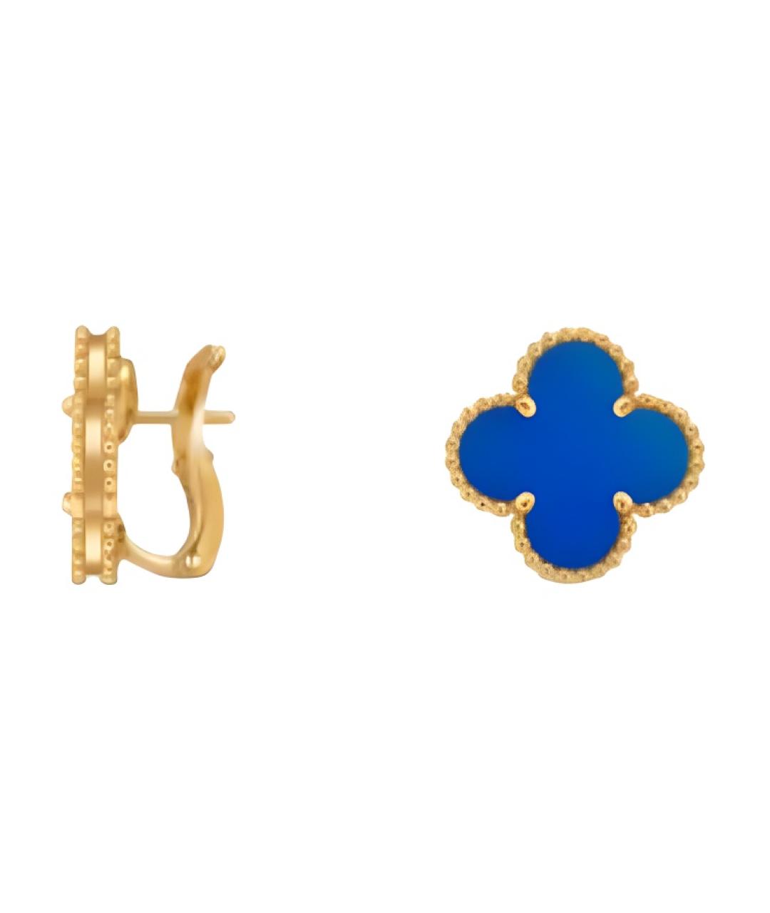 VAN CLEEF & ARPELS Синие серьги из желтого золота, фото 3