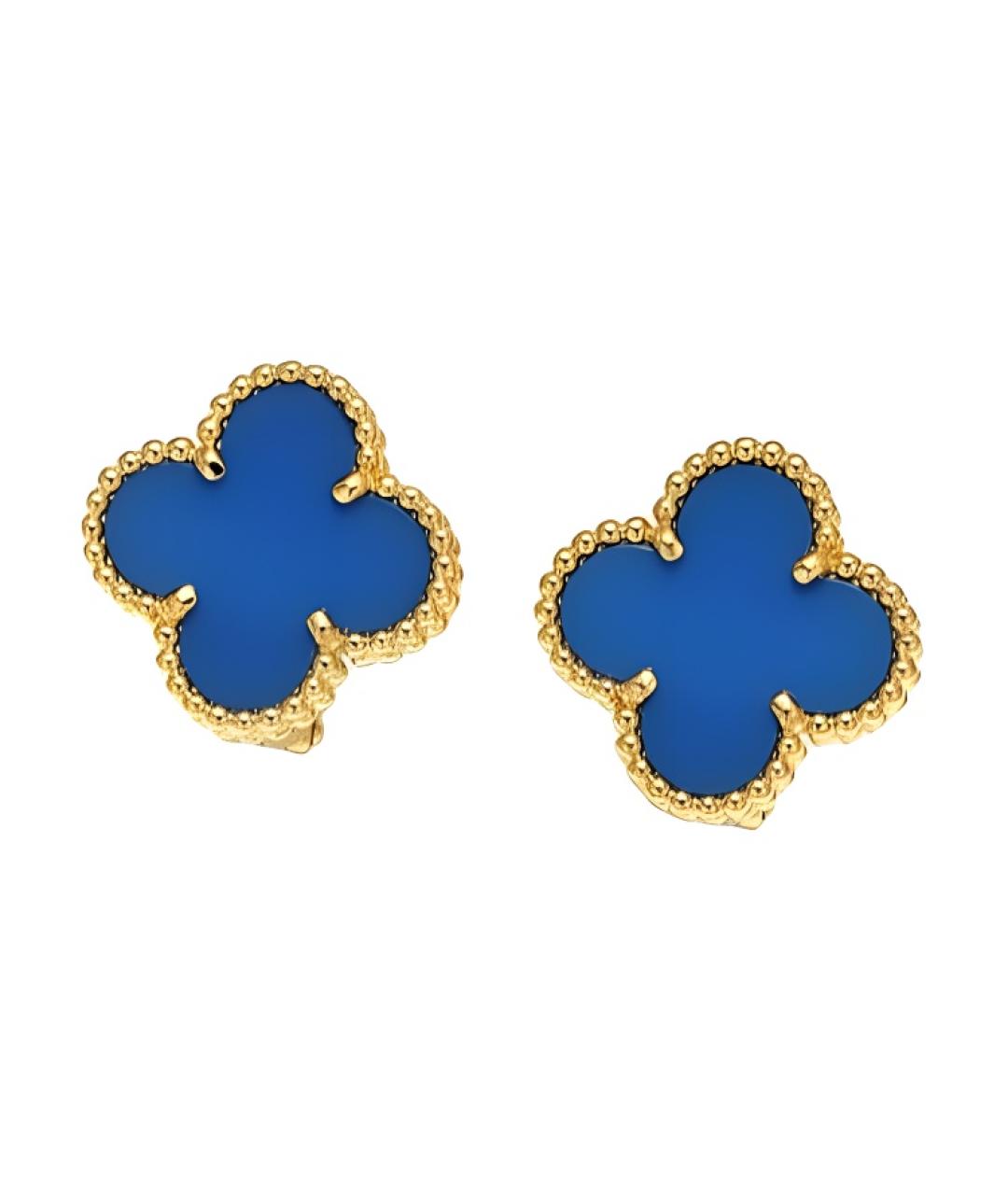 VAN CLEEF & ARPELS Синие серьги из желтого золота, фото 4