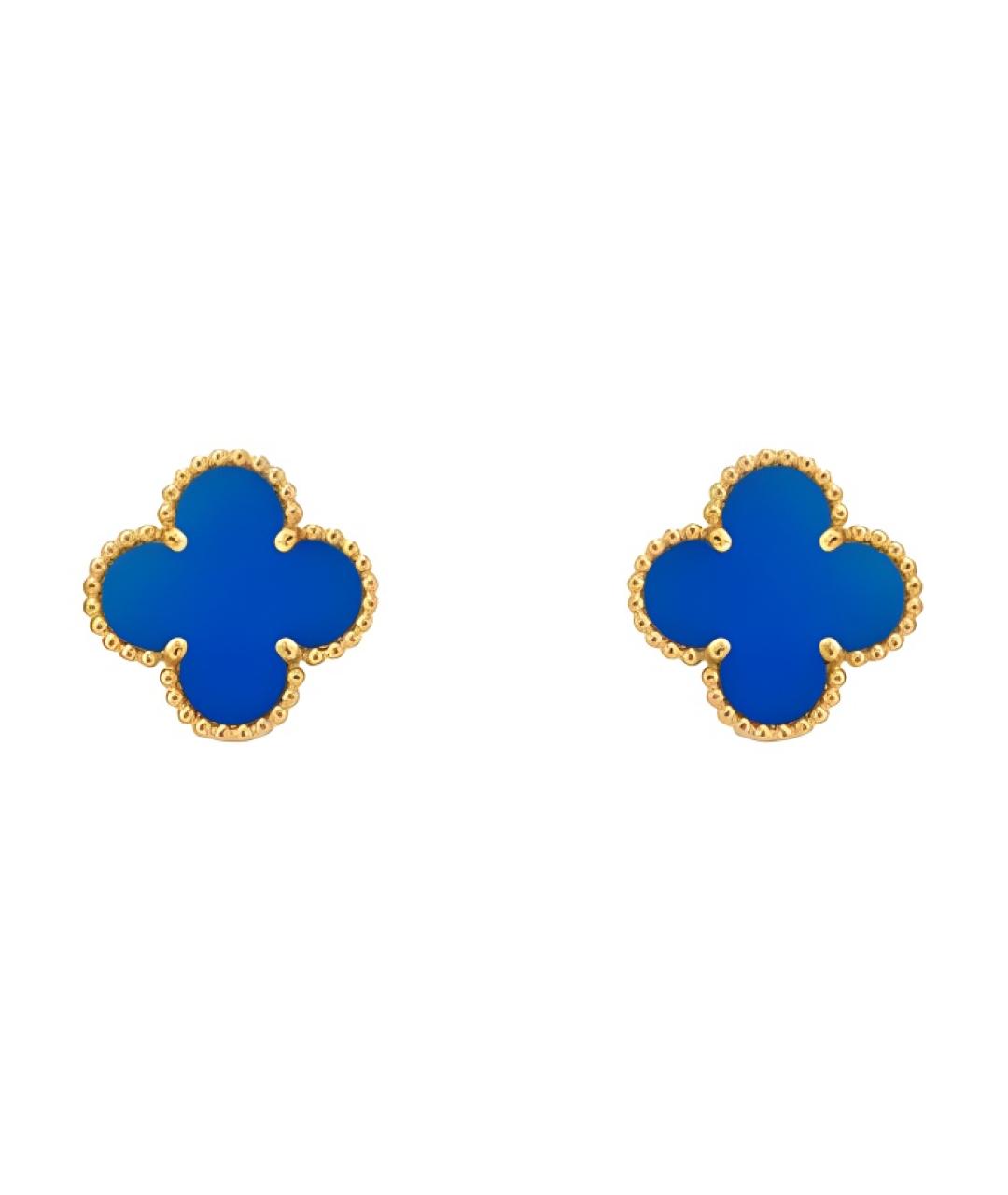 VAN CLEEF & ARPELS Синие серьги из желтого золота, фото 1
