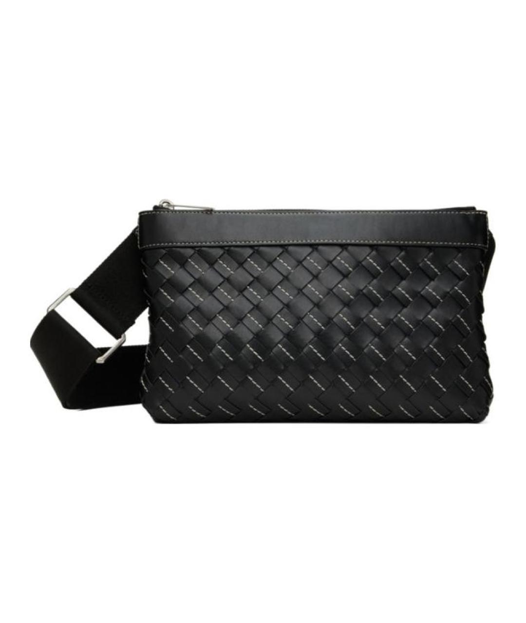 BOTTEGA VENETA Черная кожаная сумка на плечо, фото 5