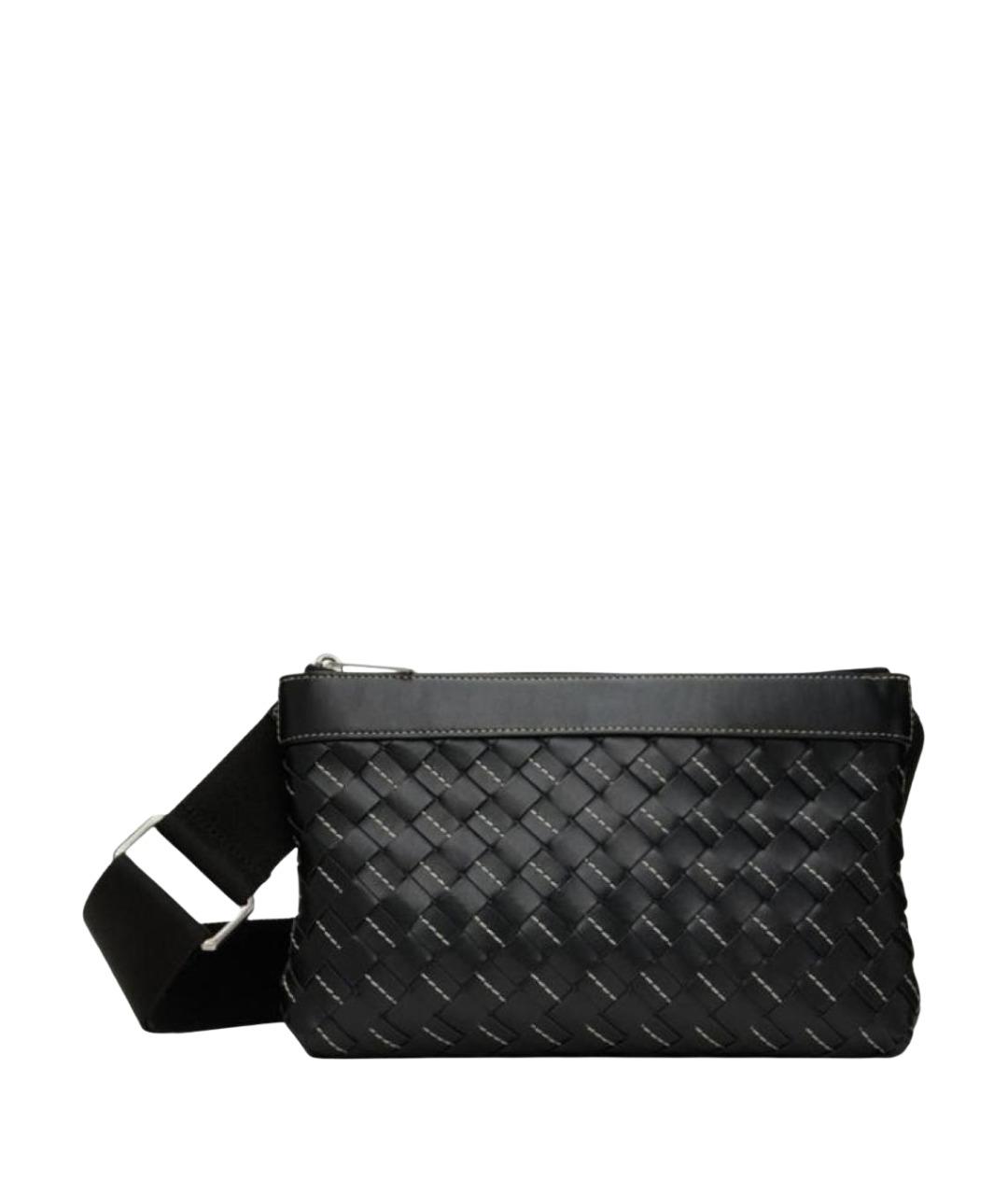 BOTTEGA VENETA Черная кожаная сумка на плечо, фото 1