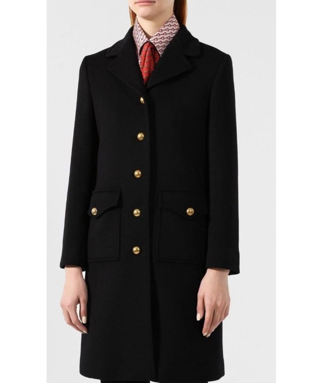 GUCCI Черное шерстяное пальто, фото 4