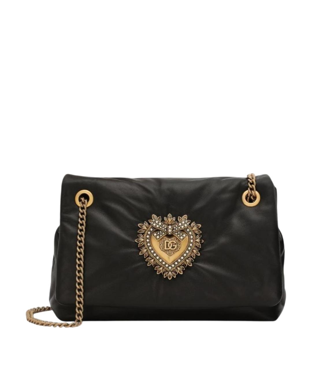 DOLCE&GABBANA Черная кожаная сумка через плечо, фото 1