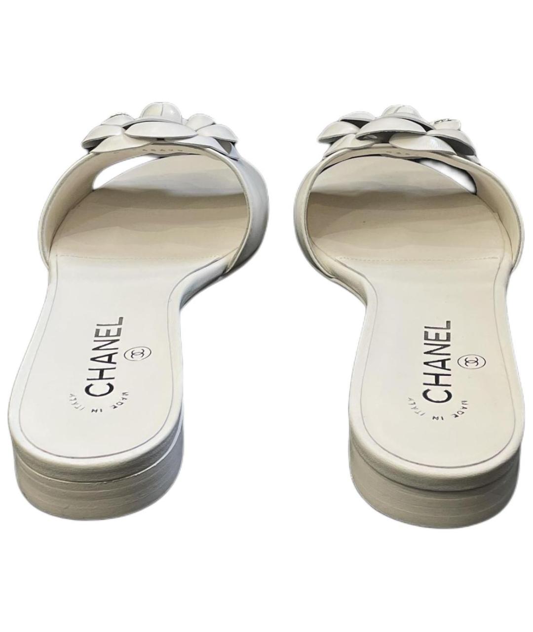 CHANEL Белые кожаные сандалии, фото 5