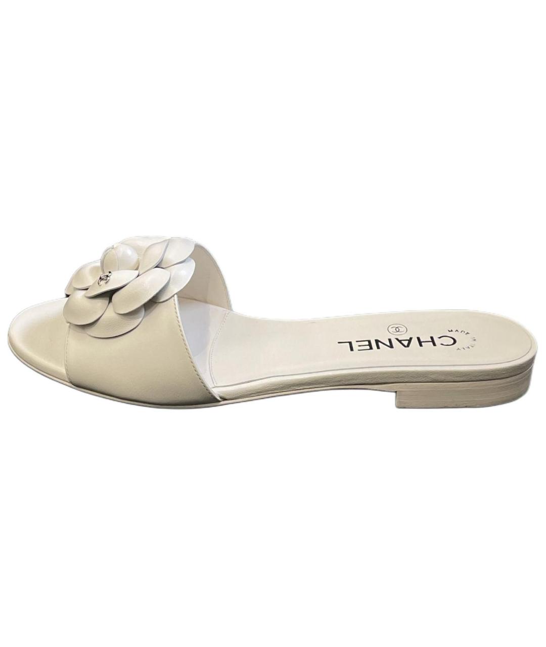 CHANEL Белые кожаные сандалии, фото 2