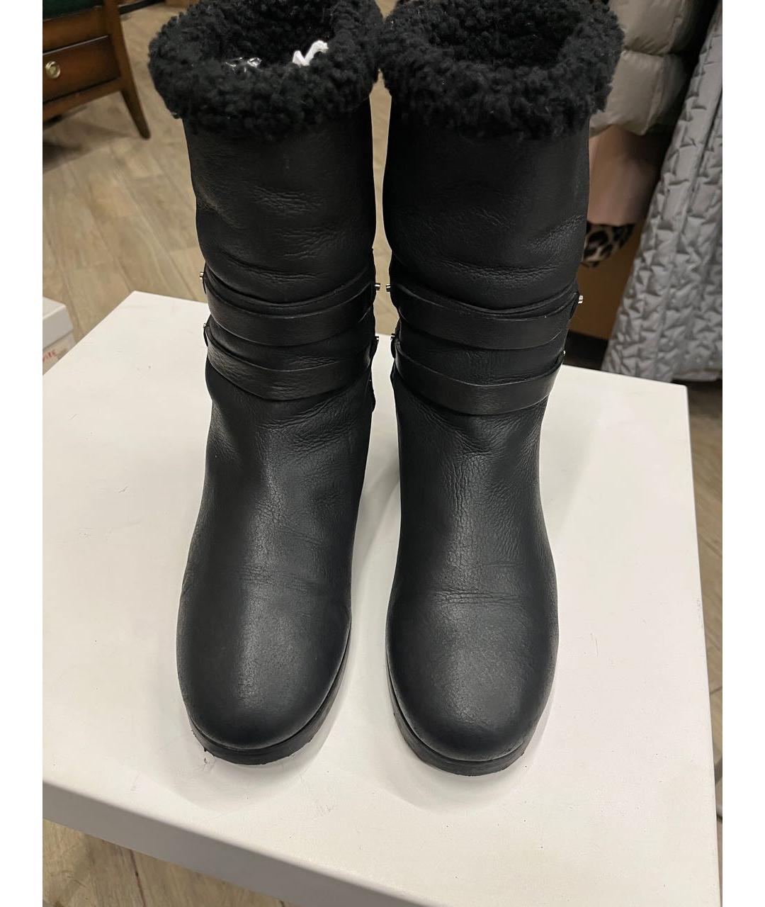 JIMMY CHOO Черные кожаные полусапоги, фото 5