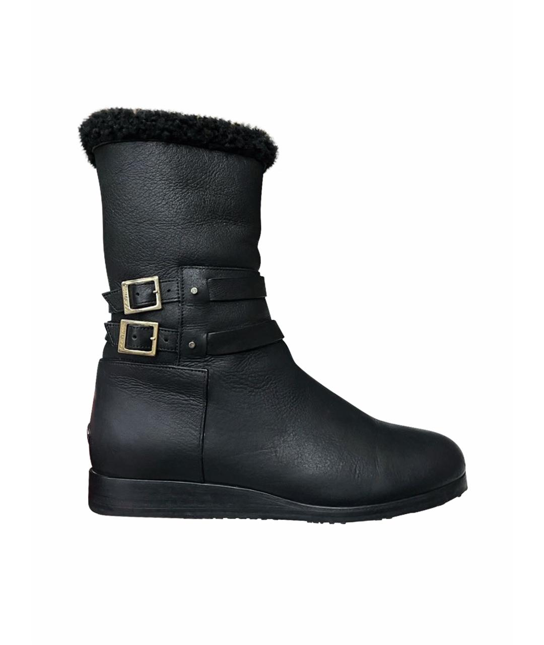 JIMMY CHOO Черные кожаные полусапоги, фото 1