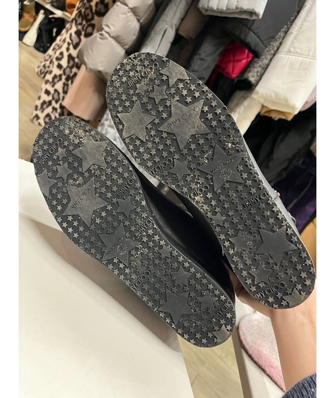 JIMMY CHOO Черные кожаные полусапоги, фото 2