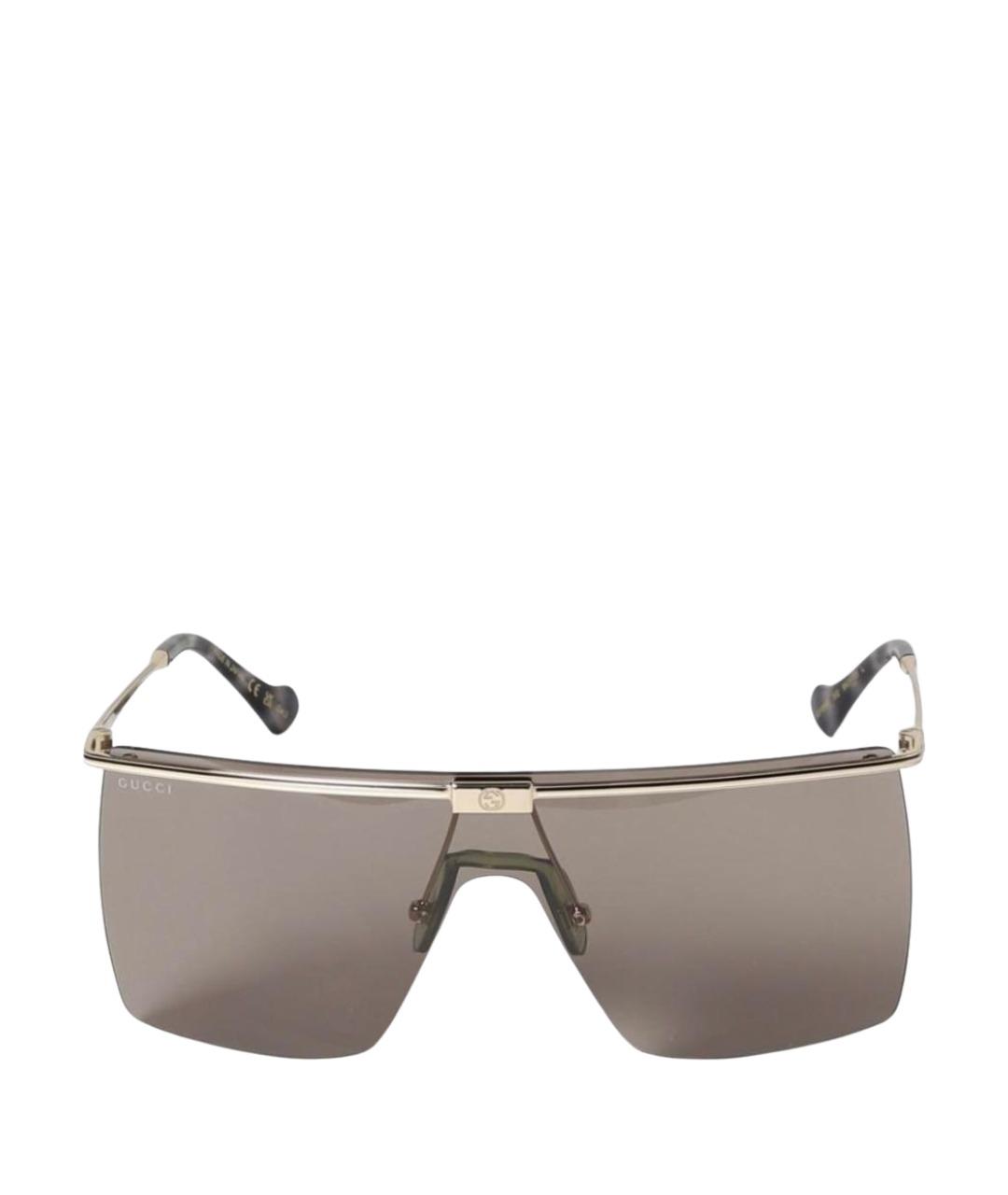 GUCCI Коричневые металлические солнцезащитные очки, фото 1