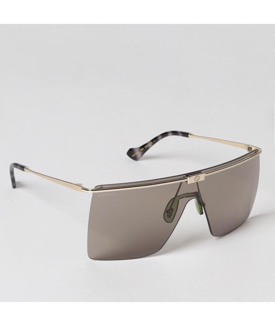 GUCCI Коричневые металлические солнцезащитные очки, фото 2