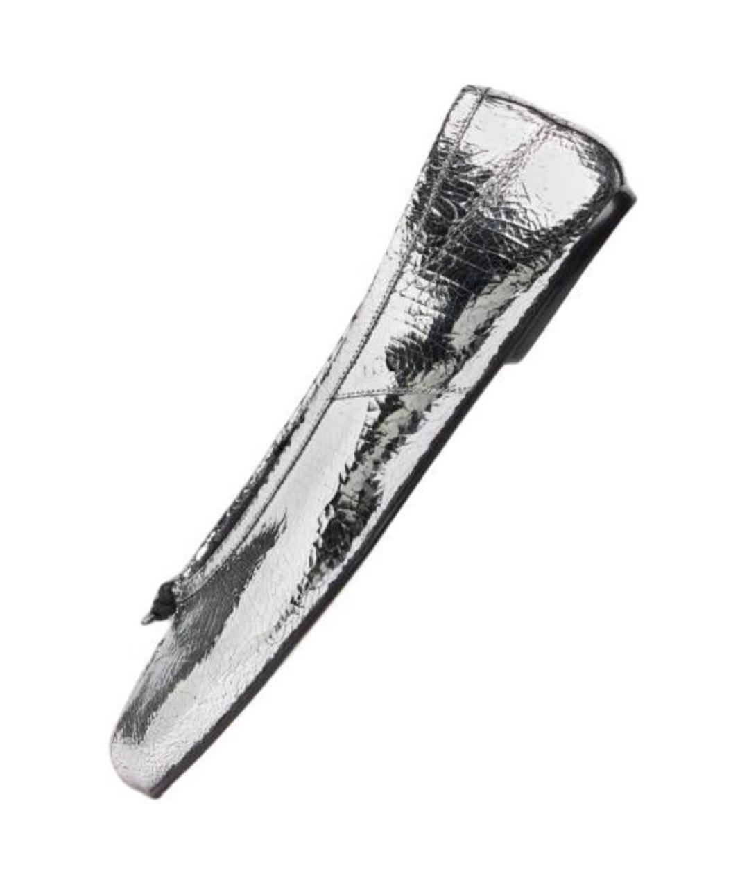 MAISON MARGIELA Серебряные кожаные балетки, фото 3